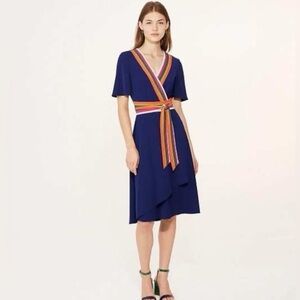 Tory Burch Peggy Colorblock Full Wrap Dress Size 10